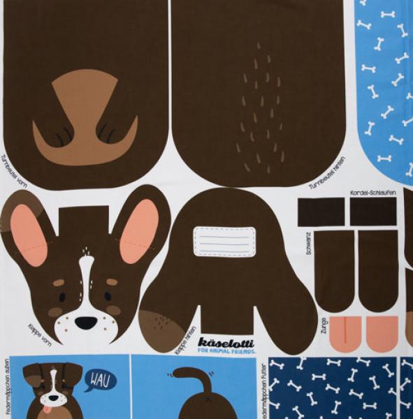 Tierbeutel Hund by Käselotti Panel ca. 80cm 